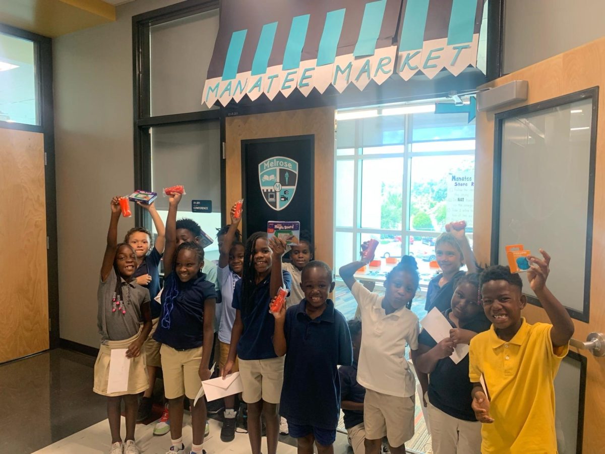 2nd graders just finished shopping at the Manatee Market